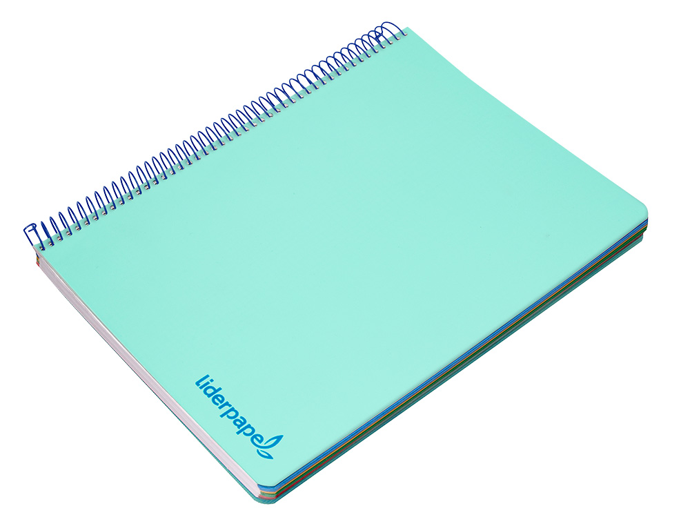 CAHIER SPIRALE LIDERPAPEL A4 MICRO WONDER 240 PAGES 90G    5X5MM 4 TROUS 5 BANDES        COULEURS VERT
