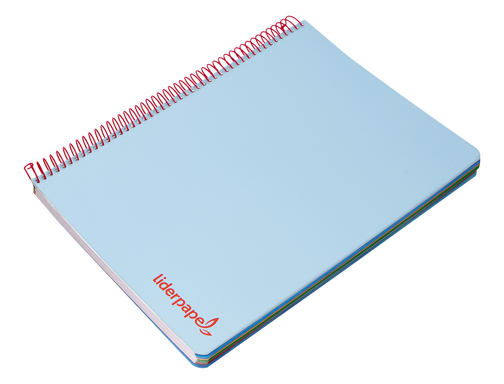 CAHIER SPIRALE LIDERPAPEL A5 MICRO WONDER 240 PAGES 90G    5X5MM 6 TROUS 5 BANDES        COULEURS BLEU