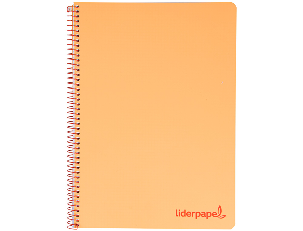 CAHIER SPIRALE LIDERPAPEL A5 MICRO WONDER 240 PAGES 90G    5X5MM 6 TROUS 5 BANDES        COULEURS ORANGE
