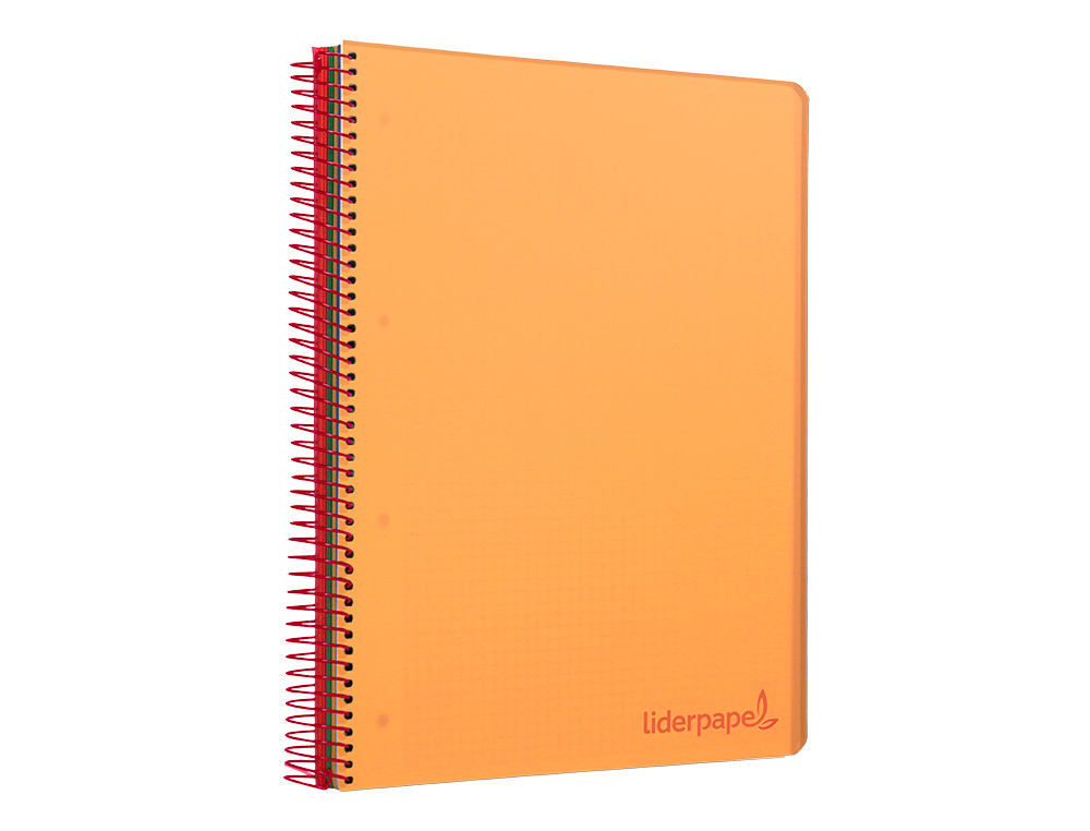 CAHIER SPIRALE LIDERPAPEL A5 MICRO WONDER 240 PAGES 90G    5X5MM 6 TROUS 5 BANDES        COULEURS ORANGE