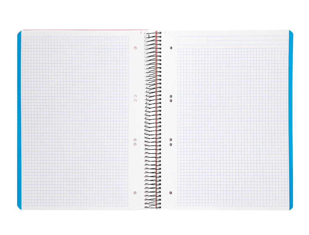 CAHIER SPIRALE LIDERPAPEL A5 MICRO WONDER 240 PAGES 90G    5X5MM 6 TROUS 5 BANDES        COULEURS ORANGE