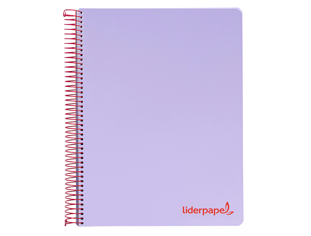 CAHIER SPIRALE LIDERPAPEL A5 MICRO WONDER 240 PAGES 90G 5X5MM 6 TROUS 5 BANDES COULEURS VIOLET