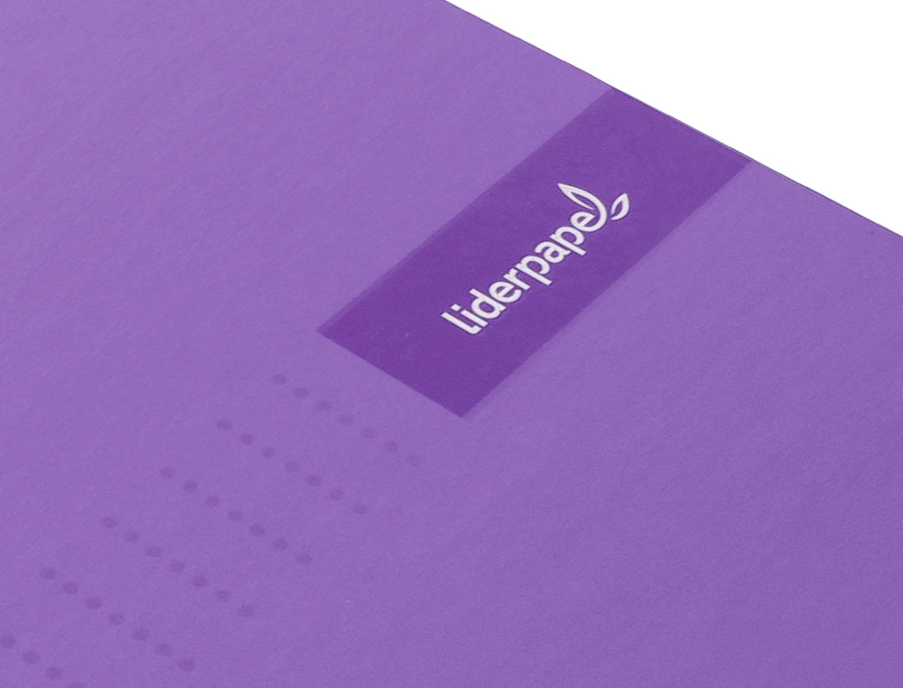 CAHIER SPIRALE LIDERPAPEL CRAFTY COUVERTURE CONTRECOLLE A5 240P 90G/M2 5X5MM MICROPERFOR 6 TROUS COLORIS VIOLET