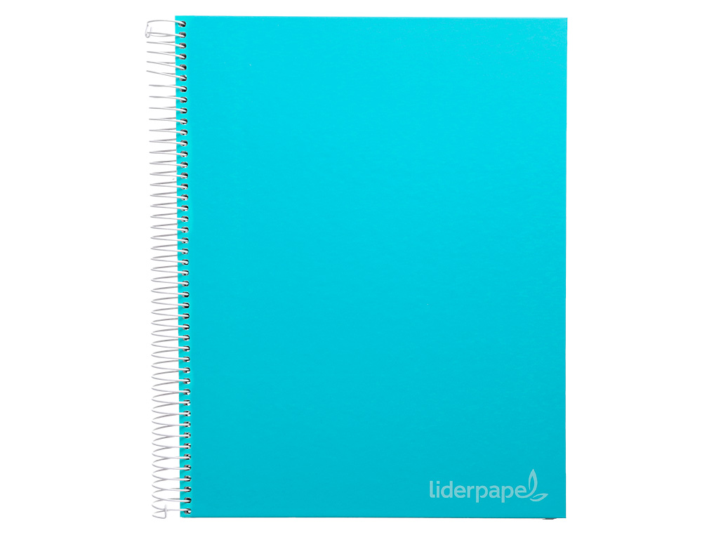 CAHIER SPIRALE LIDERPAPEL JOLLY COUVERTURE CONTRECOLLÉE A4 280P 75G/M2 5X5MM MICROPERFORÉ 4 TROUS COLORIS BLEU CIEL