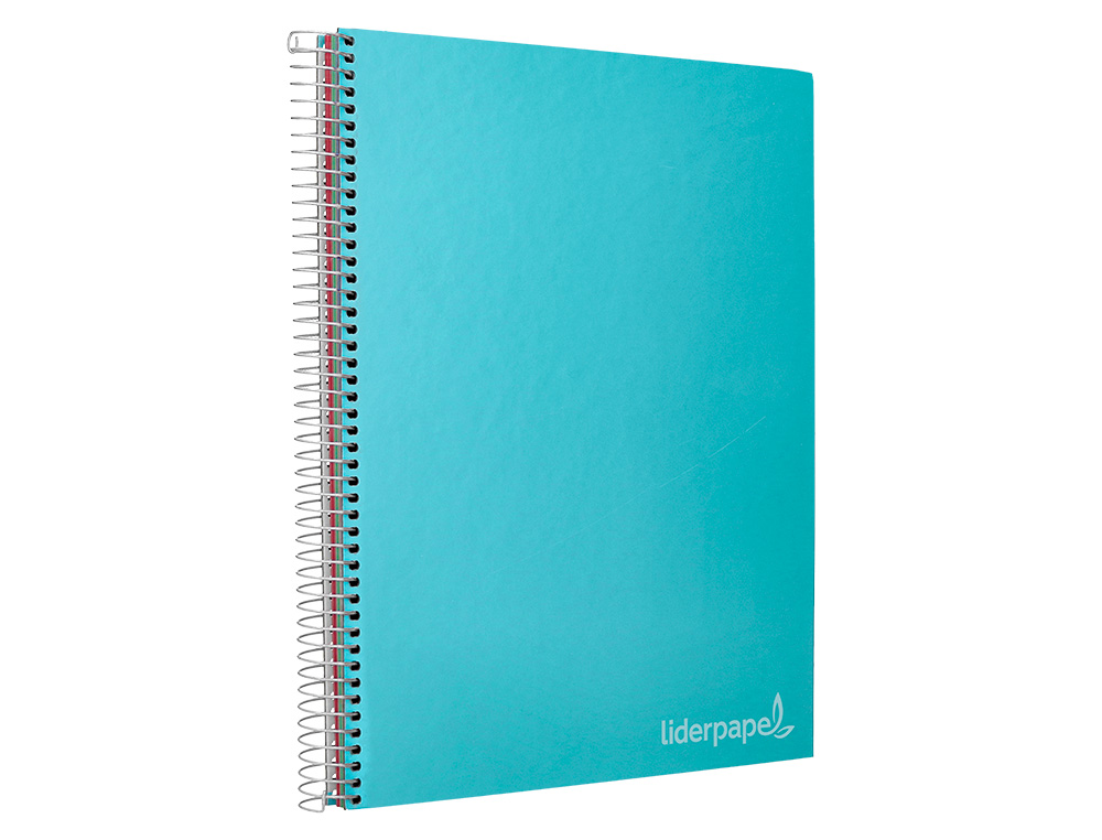 CAHIER SPIRALE LIDERPAPEL JOLLY COUVERTURE CONTRECOLLÉE A4 280P 75G/M2 5X5MM MICROPERFORÉ 4 TROUS COLORIS BLEU CIEL