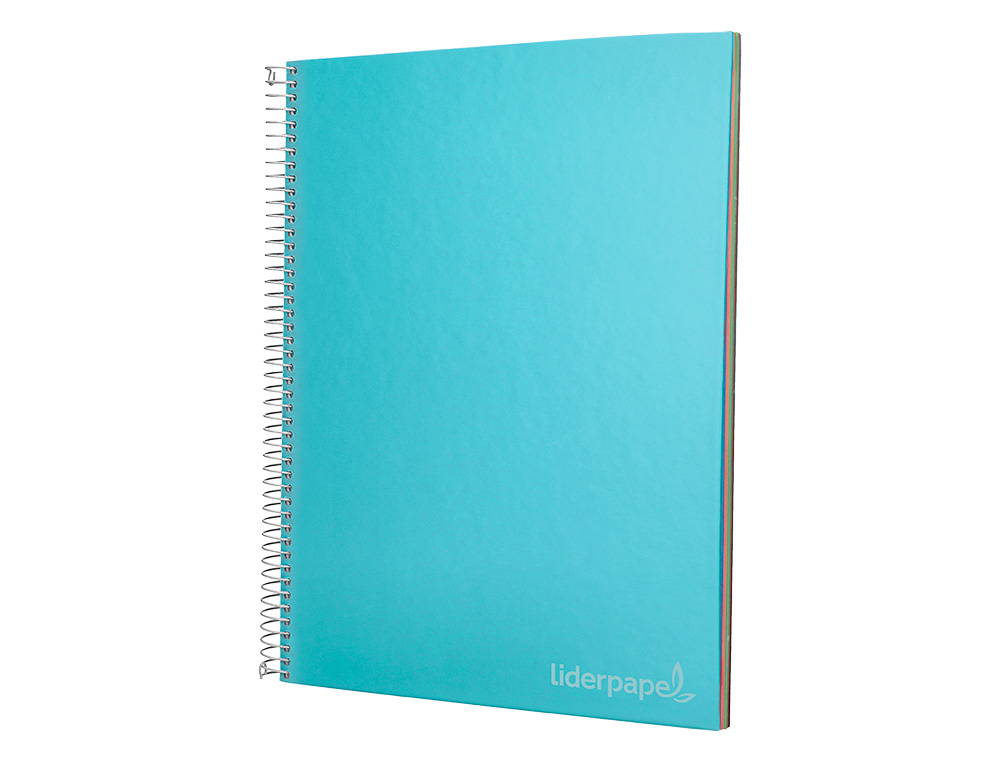 CAHIER SPIRALE LIDERPAPEL JOLLY COUVERTURE CONTRECOLLÉE A4 280P 75G/M2 5X5MM MICROPERFORÉ 4 TROUS COLORIS BLEU CIEL
