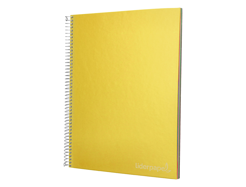 CAHIER SPIRALE LIDERPAPE JOLLYCOUVERTURE CONTRECOLLE A4 280P 75G/M2 5X5MM MICROPERFOR 4 TROUS COLORIS JAUNE