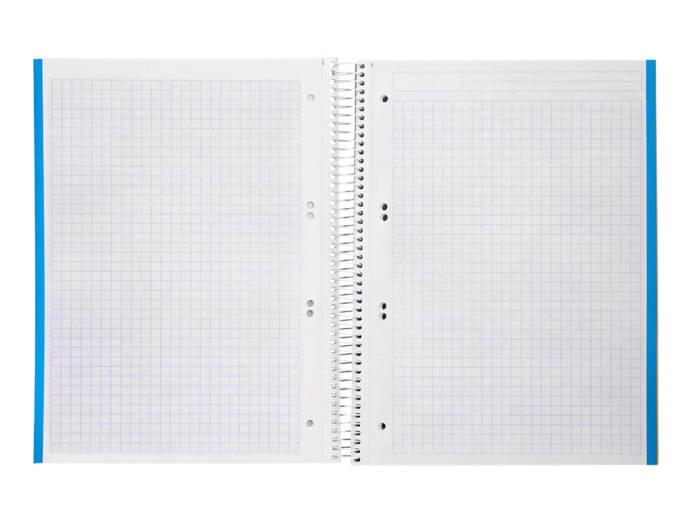 CAHIER SPIRALE LIDERPAPEL JOLLY COUVERTURE CONTRECOLLÉE A5 280P 75G/M2 5X5MM MICROPERFORÉ 6 TROUS COLORIS ASSORTIS