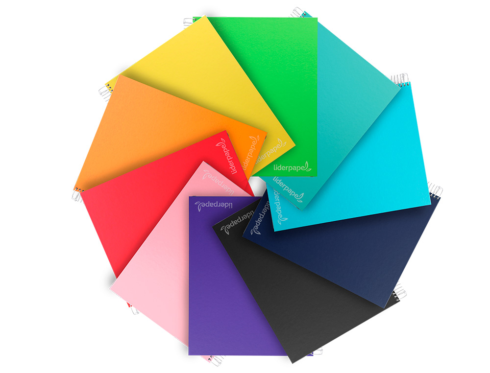 CAHIER SPIRALE LIDERPAPEL JOLLY COUVERTURE CONTRECOLLÉE A5 280P 75G/M2 5X5MM MICROPERFORÉ 6 TROUS COLORIS ASSORTIS