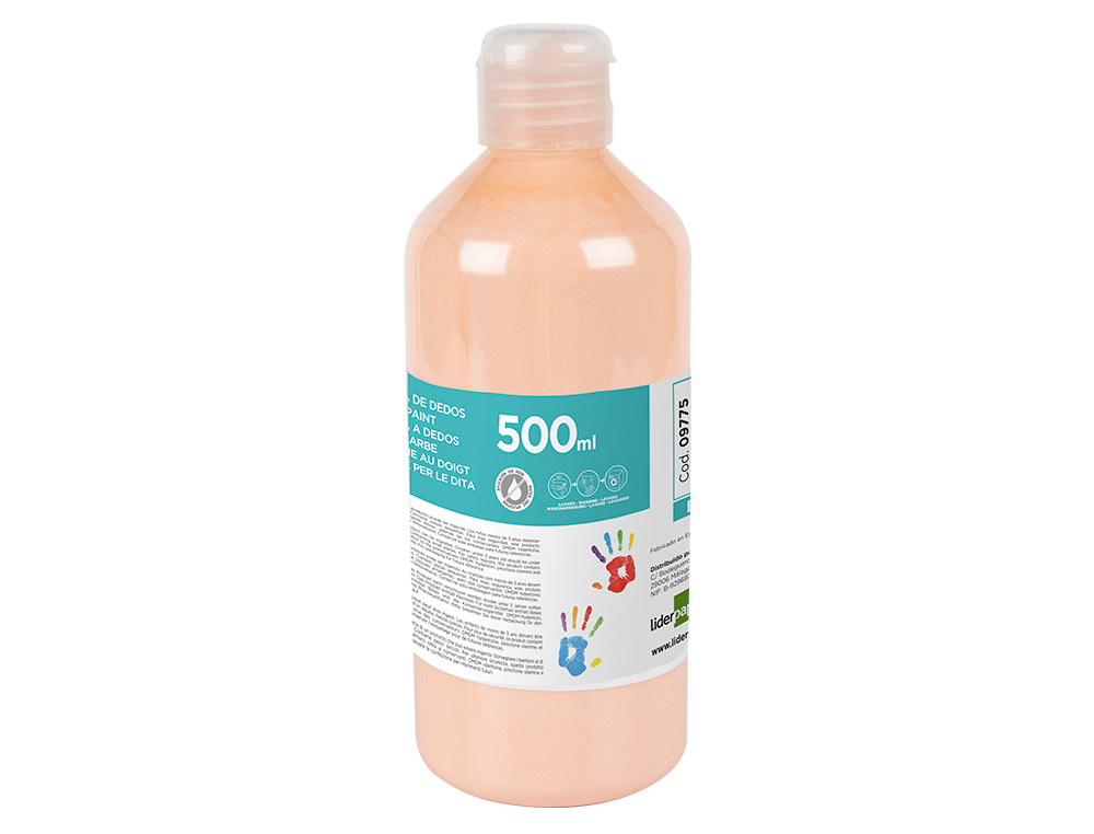 GOUACHE DOIGT LIDERPAPEL LIQUIDE LAVABLE BASE EAU COLORIS CHAIR FLACON DE 125ML