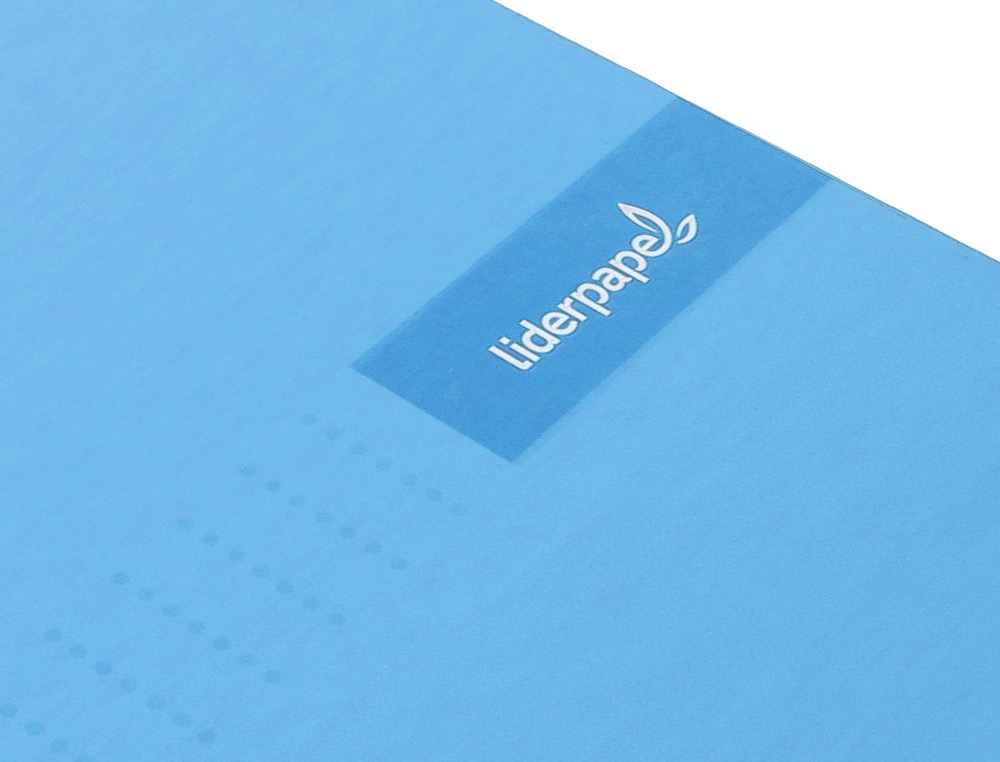 CAHIER SPIRALE LIDERPAPEL CRAFTY COUVERTURE CONTRECOLLE A4 240P 90G/M2 5X5MM MICROPERFOR 4 TROUS COLORIS BLEU CIEL