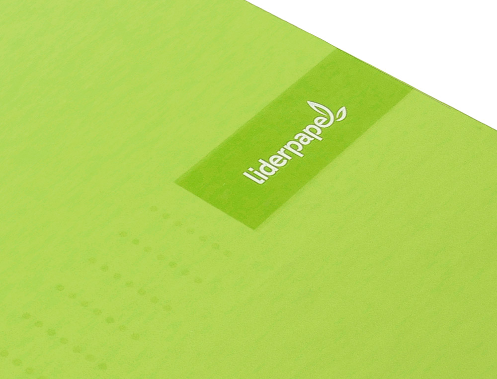 CAHIER SPIRALE LIDERPAPEL CRAFTY COUVERTURE CONTRECOLLÉE A4 240P 90G/M2 5X5MM MICROPERFORÉ 4 TROUS COLORIS VERT