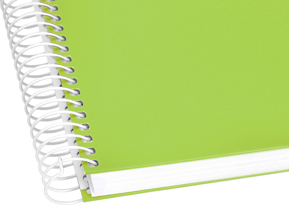 CAHIER SPIRALE LIDERPAPEL CRAFTY COUVERTURE CONTRECOLLÉE A4 240P 90G/M2 5X5MM MICROPERFORÉ 4 TROUS COLORIS VERT