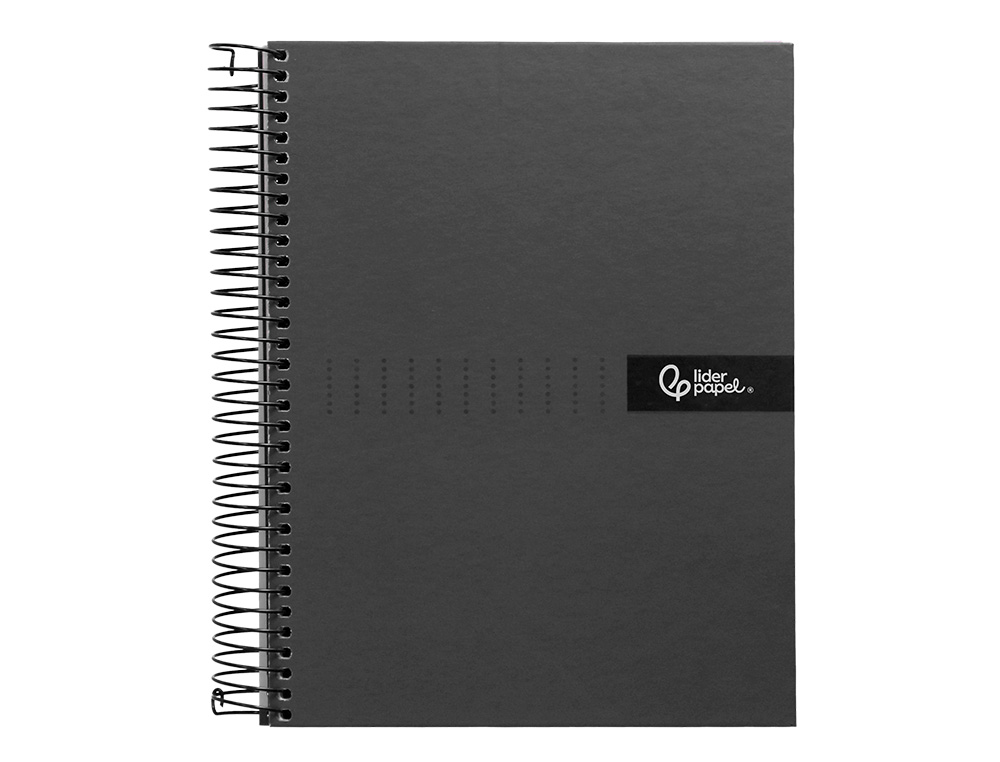 CAHIER SPIRALE LIDERPAPEL CRAFTY COUVERTURE CONTRECOLLE A4 240P 90G/M2 5X5MM MICROPERFOR4 TROUS COLORIS NOIR