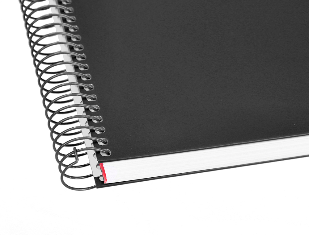 CAHIER SPIRALE LIDERPAPEL CRAFTY COUVERTURE CONTRECOLLE A4 240P 90G/M2 5X5MM MICROPERFOR4 TROUS COLORIS NOIR