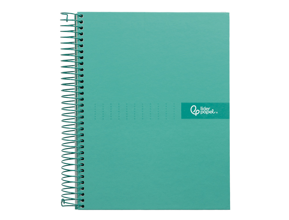 CAHIER SPIRALE LIDERPAPEL CRAFTY COUVERTURE CONTRECOLLE A4 240P 90G/M2 5X5MM MICROPERFOR 4 TROUS COLORIS TURQUOISE