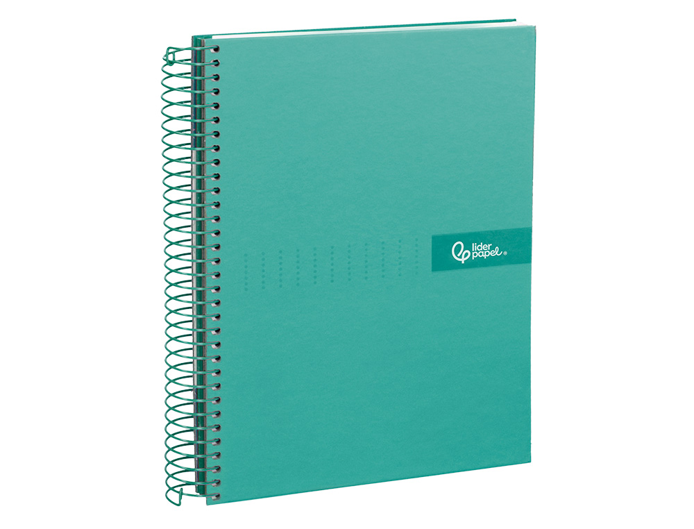 CAHIER SPIRALE LIDERPAPEL CRAFTY COUVERTURE CONTRECOLLE A4 240P 90G/M2 5X5MM MICROPERFOR 4 TROUS COLORIS TURQUOISE