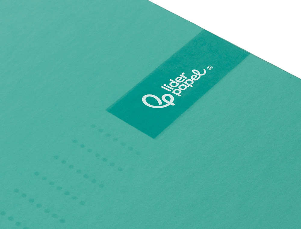CAHIER SPIRALE LIDERPAPEL CRAFTY COUVERTURE CONTRECOLLE A4 240P 90G/M2 5X5MM MICROPERFOR 4 TROUS COLORIS TURQUOISE