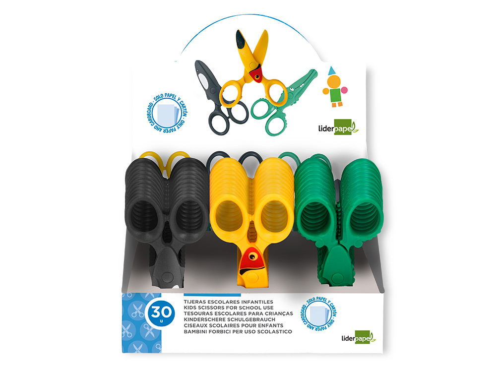 CISEAUX LIDERPAPEL 2-5ANS LAMES PLASTIQUES BOUTS RONDS  NE COUPENT NI CHEVEUX NI      VETEMENTS LONGUEUR 12CM