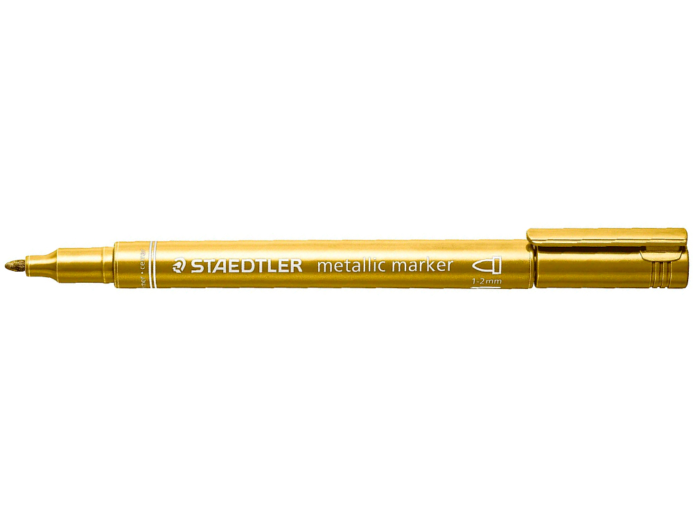 MARQUEUR STAEDTLER ENCRE MTALLIQUE BASE EAU EFFAABLE POINTE OGIVE TRACE 1,2MM COLORIS OR