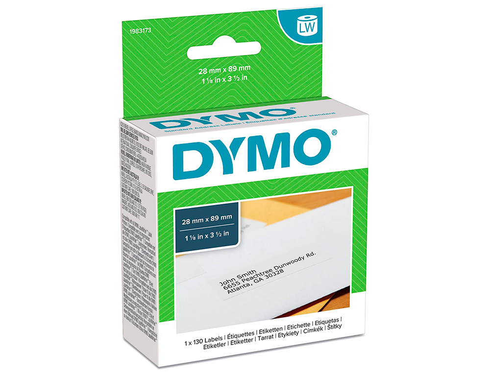 ROULEAU TIQUETTES DYMO LABEL WRITER 28X89MM IMPRESSION THERMIQUE DIRECTE STANDARD BAS VOLUME USAGE ADRESSE 130 UNITS