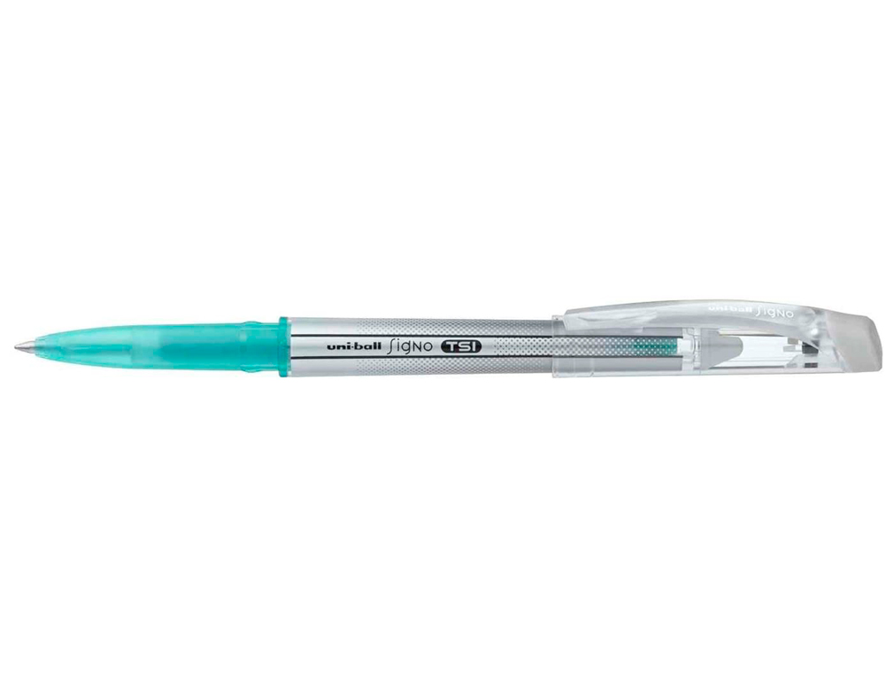 ROLLER UNIBALL TSI ENCRE GEL EFFAABLE POINTE MOYENNE TRAC 0.7MM COLORIS VERT