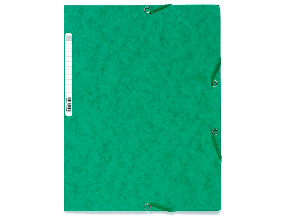 CHEMISE EXACOMPTA CARTE LUSTRE 5/10E 400G 3 RABATS ET LASTIQUE A4 FORMAT 240X320MM COLORIS VERT