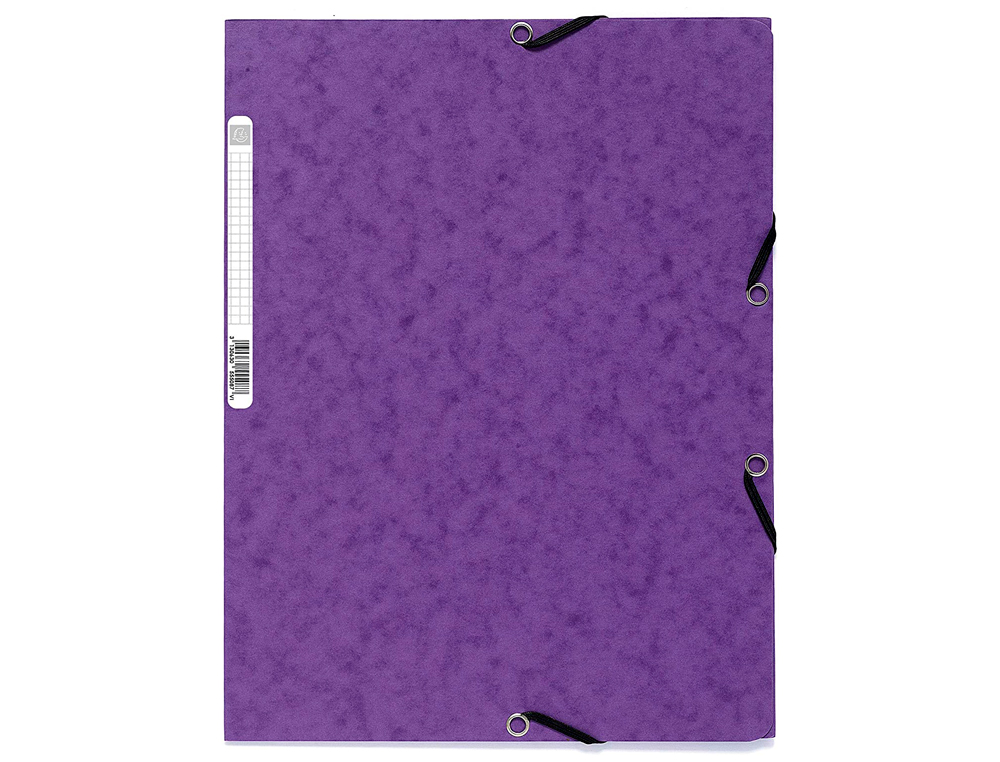 CHEMISE EXACOMPTA CARTE LUSTRE 5/10E 400G 3 RABATS ET LASTIQUE A4 FORMAT 240X320MM COLORIS VIOLET