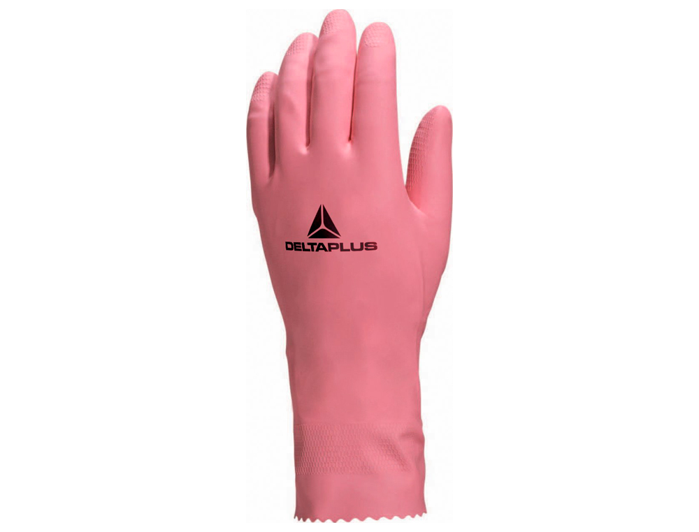 GANT MNAGE DELTAPLUS LATEX FLOQU LONGUEUR 30CM PAISSEUR 0.38MM COLORIS ROSE TAILLE 7/8 PAIRE