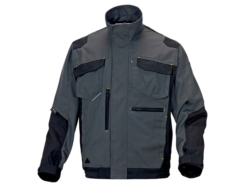VESTE TRAVAIL DELTAPLUS MACH SPIRIT COTON POLYESTER 270G/M2 FERMETURE ZIP 9 POCHES COLORIS GRIS/NOIR TAILLE XXL