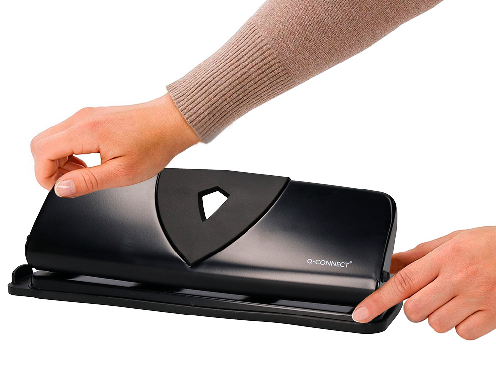 PERFORATEUR Q-CONNECT MTAL ET PLASTIQUE CAPACIT PERFORATION 16F 4 TROUS COLORIS NOIR 280X110MM