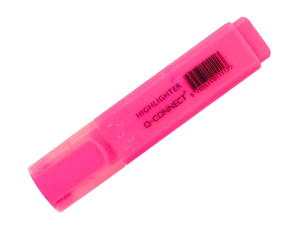 SURLIGNEUR Q-CONNECT TRACÉ 2/5 MM POINTE BISEAUTÉE COULEURS ÉCLATANTES ROSE