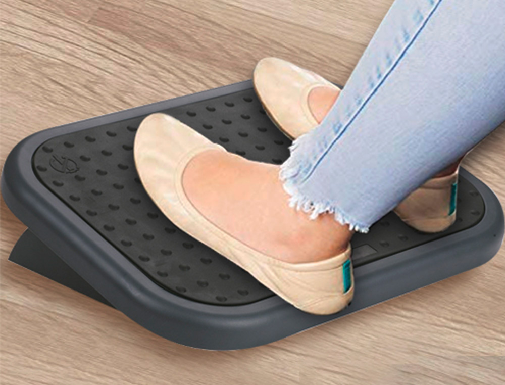 REPOSE-PIEDS Q-CONNECT RGLABLE AVEC REVTEMENT EN CAOUTCHOUC 450X330X85MM