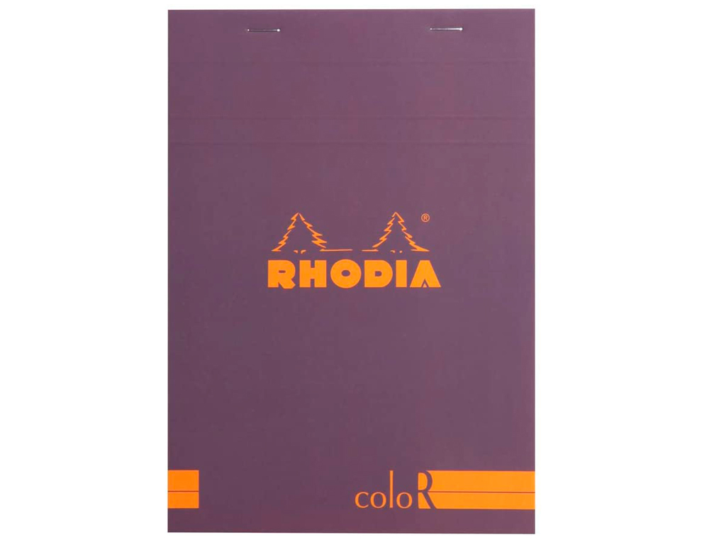 BLOC AGRAF RHODIA COLOR N.16 A5 14.8x21CM COUVERTURE PELLICULE VIOLET 70F 90G LIGN MICROPERFOR VIOLET