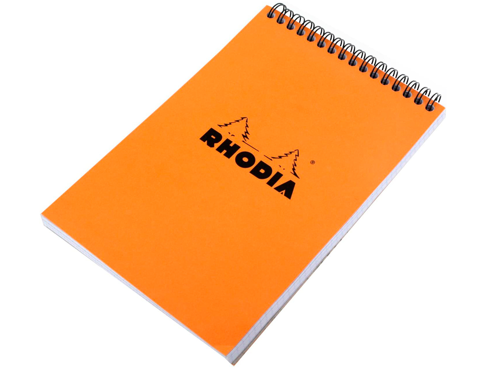 BLOC RHODIA CLASSIC ORANGE A5 14.8X21CM COUVERTURE CARTE ENDUITE RELIURE INTGRALE 80F 80G 5X5MM MICROPERFOR