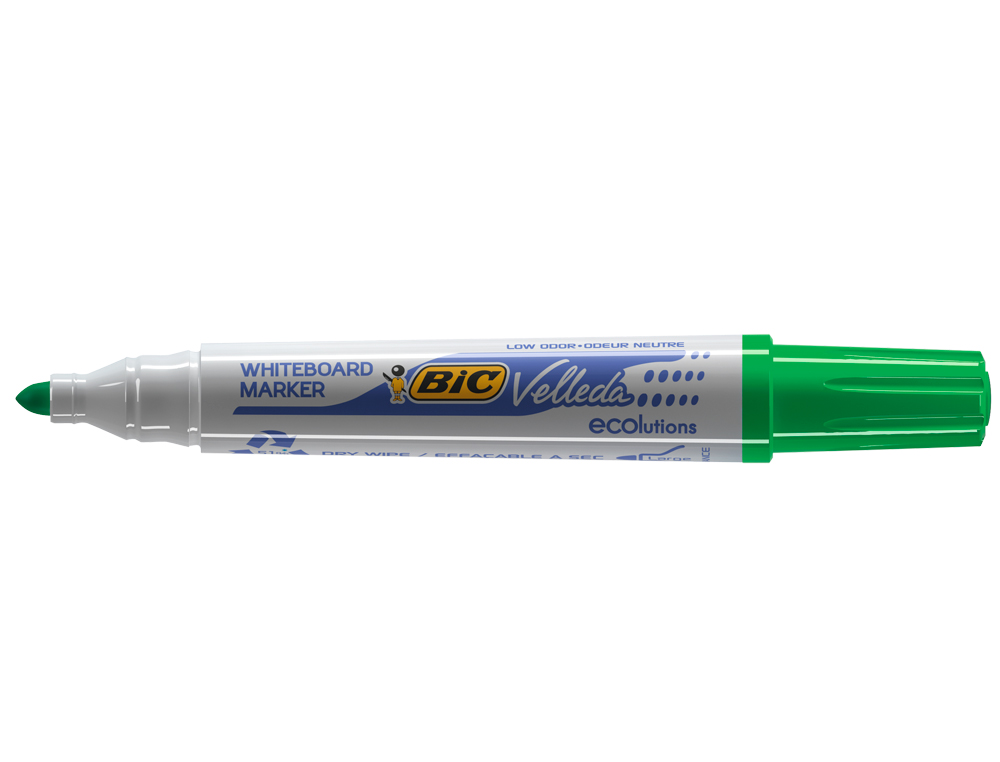 MARQUEUR BIC VELLEDA 1701 EFFAABLE POINTE OGIVE TRAC 1.5MM ENCRE BASE ALCOOL INODORE CORPS PLASTIQUE VERT