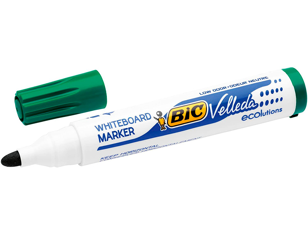 MARQUEUR BIC VELLEDA 1701 EFFAABLE POINTE OGIVE TRAC 1.5MM ENCRE BASE ALCOOL INODORE CORPS PLASTIQUE VERT