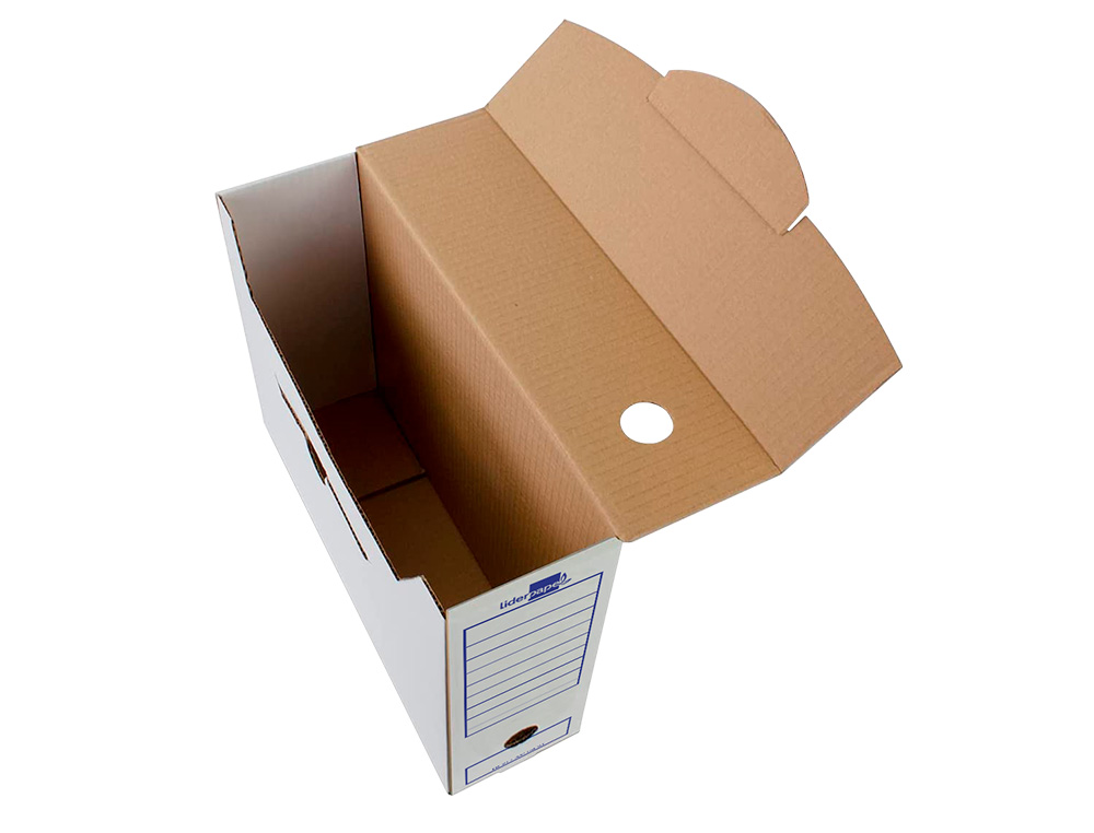 BOITE A ARCHIVES LIDERPAPEL CARTON RECYCLE 340G/M2 DOS    116MM 388X116X275MM COLORIS   BLANC