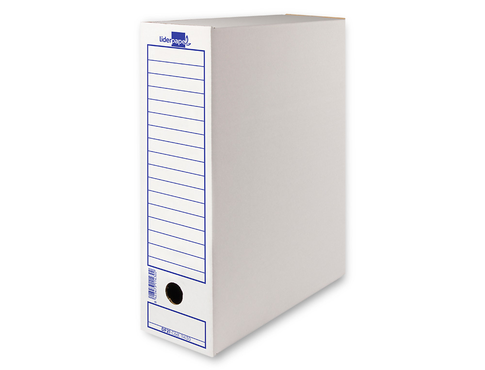 BOITE A ARCHIVES LIDERPAPEL CARTON RECYCLE 340G/M2 DOS    116MM 388X116X275MM COLORIS   BLANC