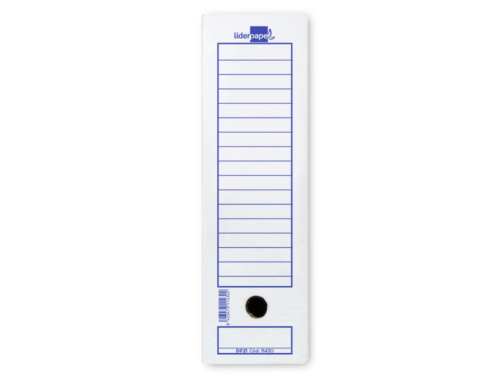 BOITE A ARCHIVES LIDERPAPEL CARTON RECYCLE 340G/M2 DOS    116MM 388X116X275MM COLORIS   BLANC