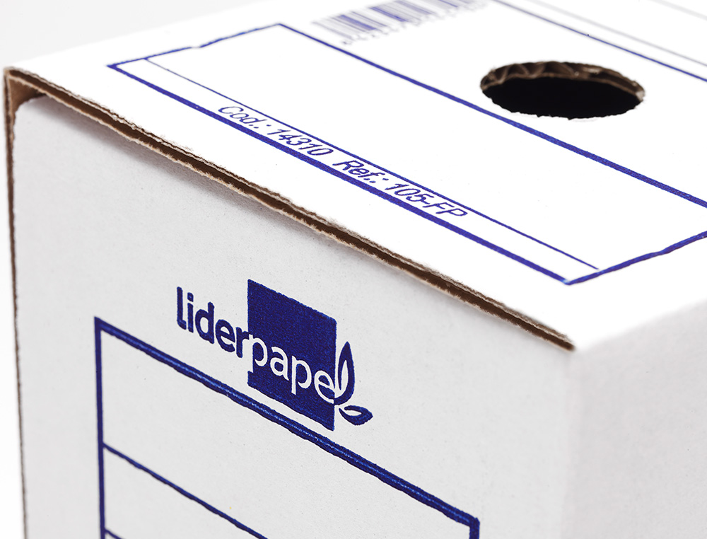 BOITE A ARCHIVES LIDERPAPEL CARTON RECYCLE 340G/M2 DOS    116MM 388X116X275MM COLORIS   BLANC
