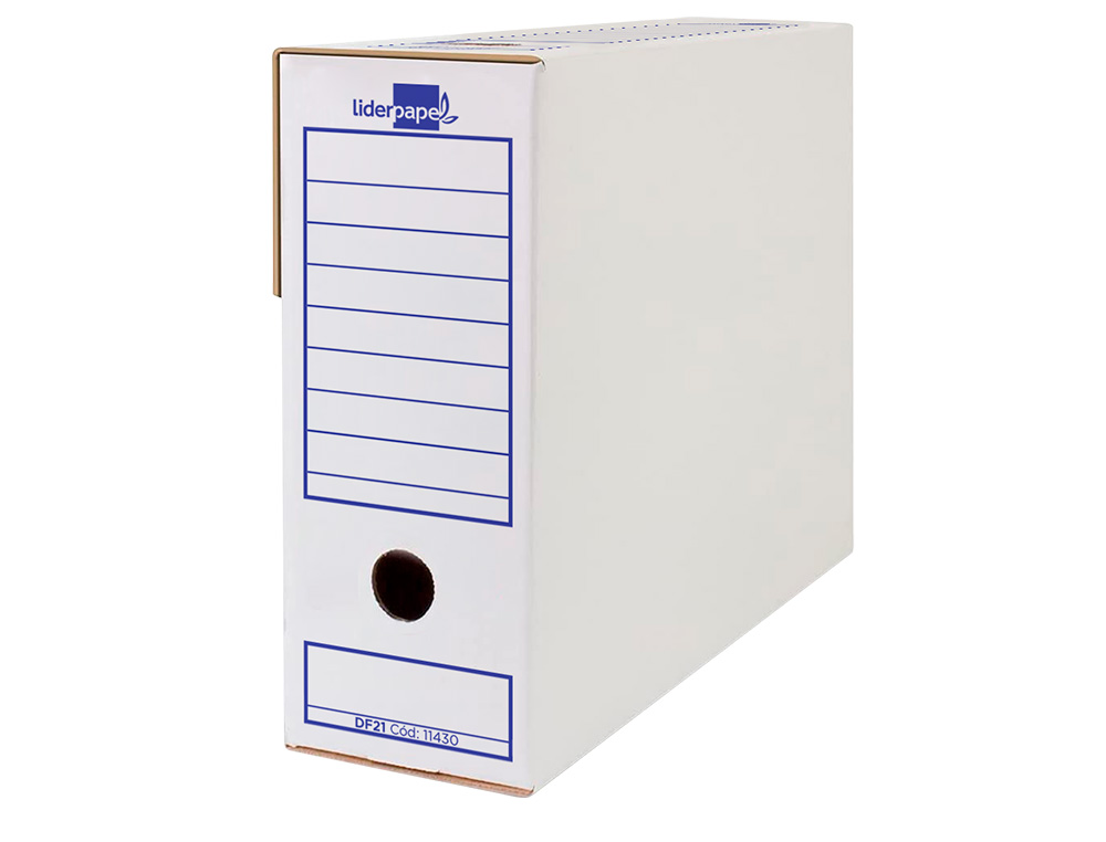 BOITE A ARCHIVES LIDERPAPEL CARTON RECYCLE 340G/M2 DOS    116MM 388X116X275MM COLORIS   BLANC