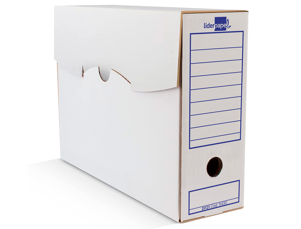 BOITE A ARCHIVES LIDERPAPEL CARTON RECYCLE 340G/M2 DOS    116MM 388X116X275MM COLORIS   BLANC