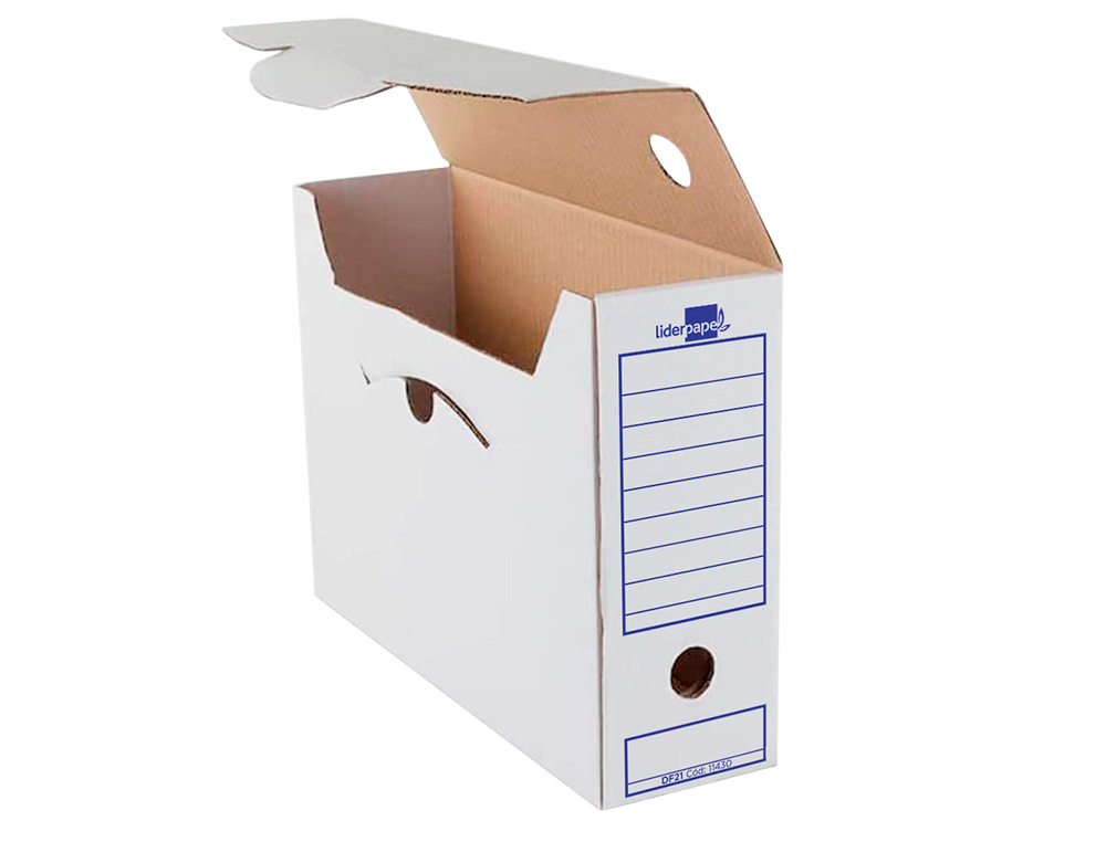 BOITE A ARCHIVES LIDERPAPEL CARTON RECYCLE 340G/M2 DOS    116MM 388X116X275MM COLORIS   BLANC