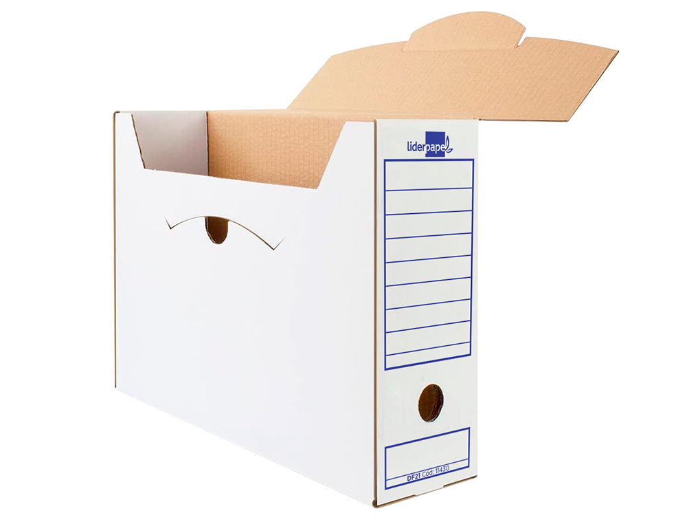 BOITE A ARCHIVES LIDERPAPEL CARTON RECYCLE 340G/M2 DOS    116MM 388X116X275MM COLORIS   BLANC