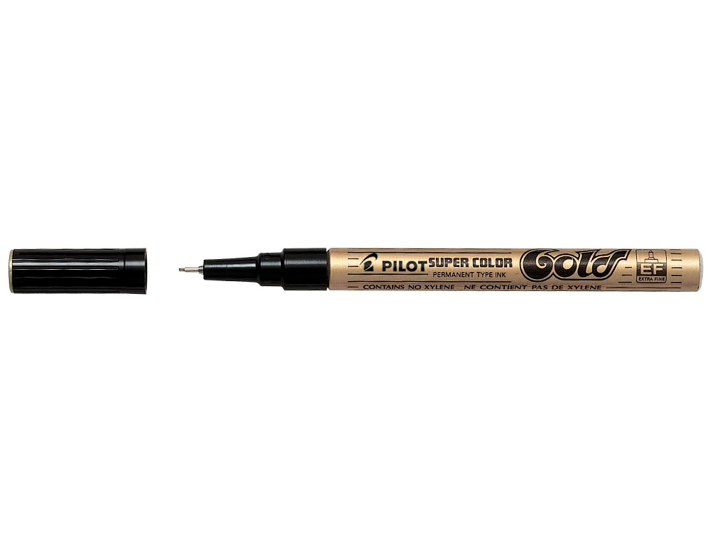MARQUEUR PILOT FEUTRE PERMANENT ENCRE MTALLIQUE POINTE NON BISAUTE EXTRA FINE POLYACTATE 0.5MM OR