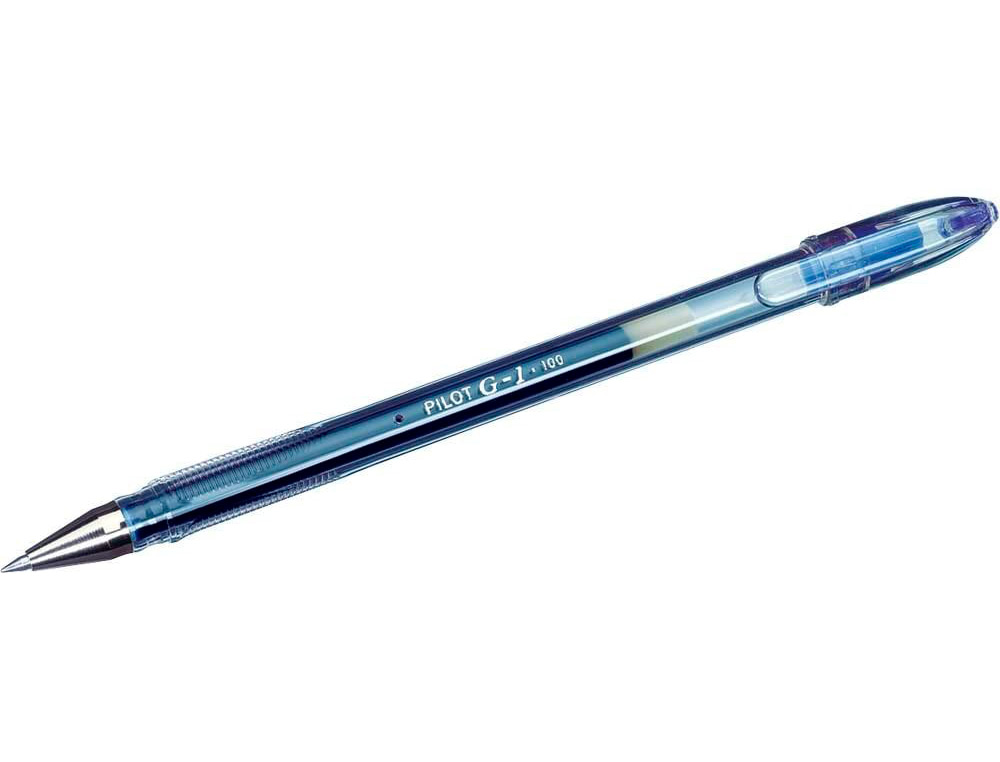 STYLO-BILLE PILOT G1 5 ÉCRITURE FINE 0.3MM ENCRE GEL RECHARGEABLE CORPS TRANSLUCIDE COLORIS BLEU