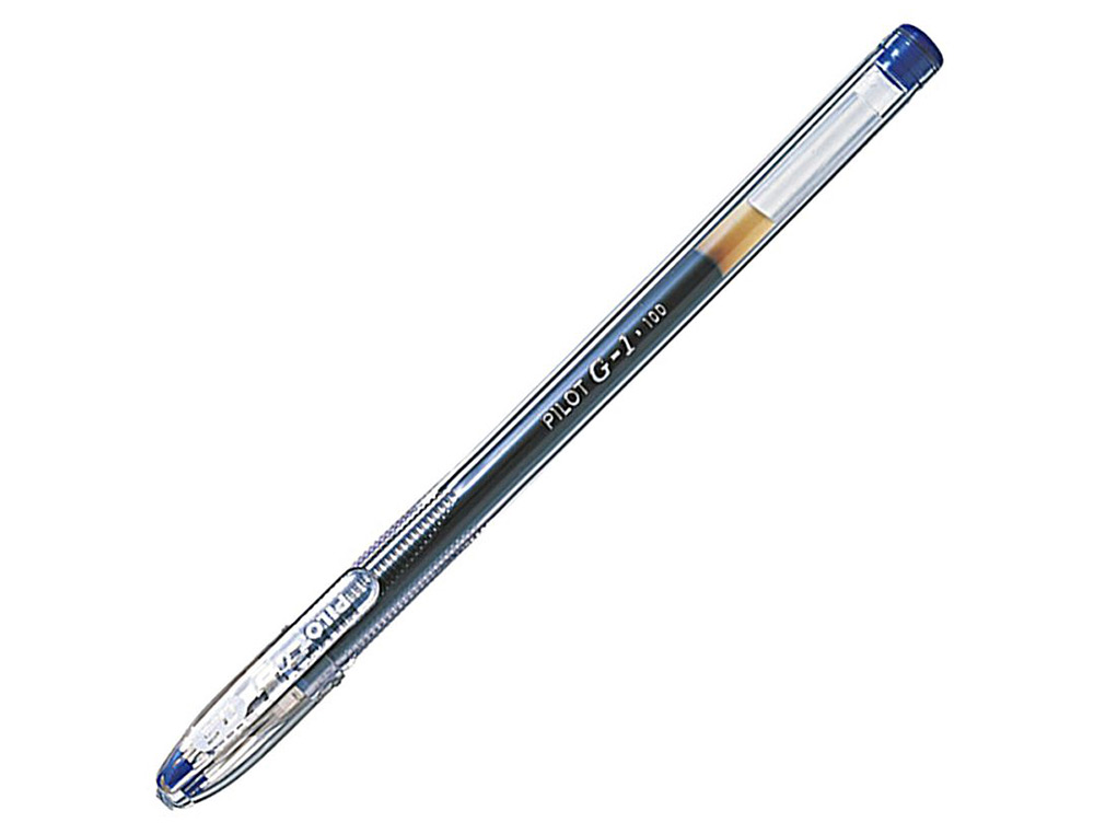 STYLO-BILLE PILOT G1 5 ÉCRITURE FINE 0.3MM ENCRE GEL RECHARGEABLE CORPS TRANSLUCIDE COLORIS BLEU