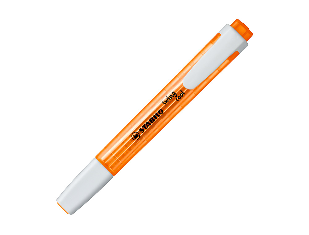 SURLIGNEUR STABILO SWING COOL MODLE DE POCHE AVEC AGRAFE TRAC 1/3MM ENCRE LIQUIDE PIGMENTE VISIBLE COLORIS ORANGE