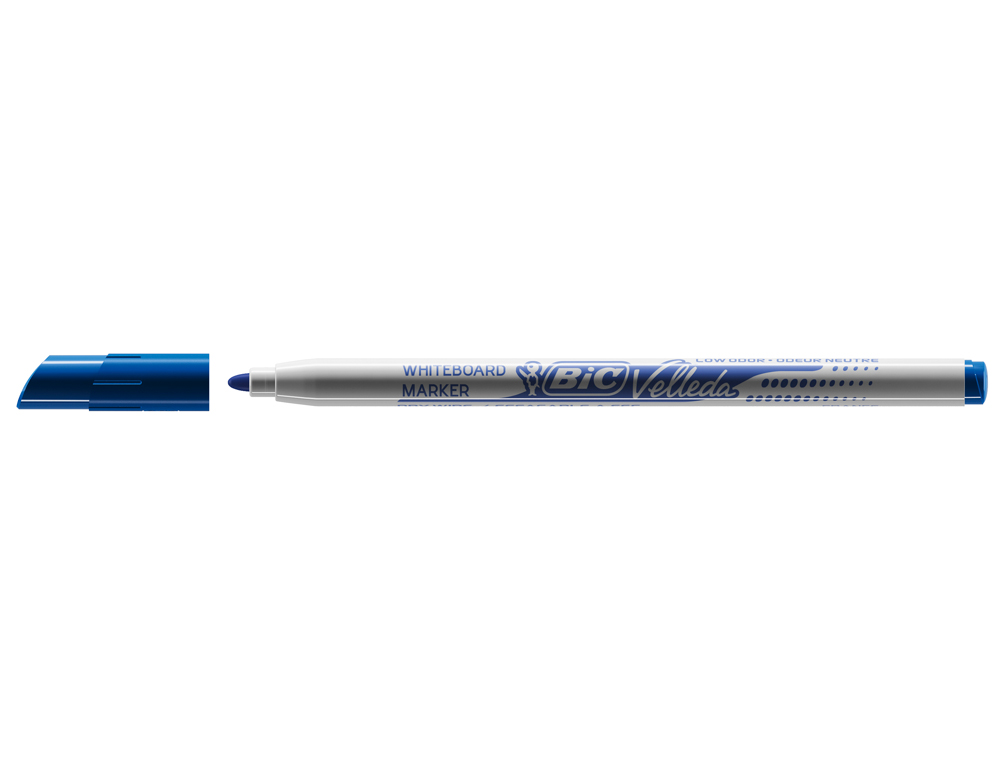 MARQUEUR BIC VELLEDA 1721 EFFAÇABLE POINTE OGIVE 1MM ENCRE ALCOOL SANS ODEUR CORPS PLASTIQUE BLEU